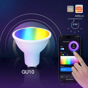 YONGZE Factory-Supplied Smart RGBW LED Bulb Compatible with Alexa and Google Assistant, E14 AC 5W, Tuya App Control, Dimmable, 6000K Daylight