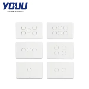 YOUU Australian Standard 2 Gang 16A PC Material SAA Approved Wall Switch for Home & Hotel Use