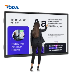 Yoda 4K Android 14 Interactive Whiteboard 65 110Inch 40 Touch 48MP Camera LCD Display for Classroom & School Use