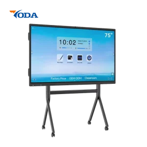 Yoda 4k 75 Inch Interactive Board 20 40 Points Multi Touch Screen Android14 Win Smart Flat Panel with 1 Year Warranty