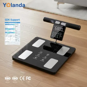 Yolanda New 8 Electrode Smart Body Fat Scale 50 Body Metrics Health Monitor Household Gyms Clinics Suitable