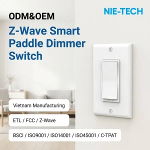 Z Wave 800 Series Smart Paddle Dimmer Switch 600W Max Load 120V ETL FCC Certified Works with Ring SmartThings