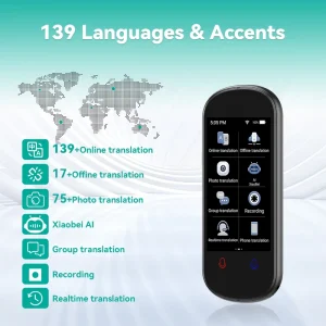 Z2 Smart Language Photo Translator with English, Spanish, Arabic, and Italian Translation, Voice, and Real-Time Translation