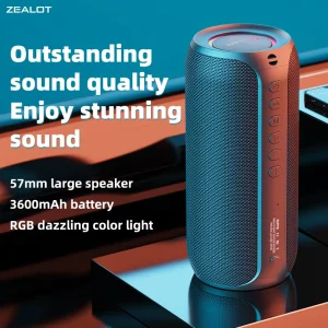 ZEALOT S32 Max Outdoor Car mounted Smart Speaker BT 5.2 20W 3600MAH IPX4 RGB Subwoofer Wireless AUX BT Touch Small Boombox
