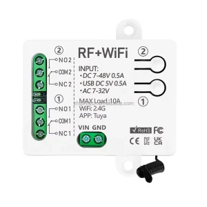 ZP Wifi Smart Switch Rf 433mhz Wireless Remote Control Switch AC DC 12v 24v 48v 2CH Relay Timing Module 10A Alexa Google Home