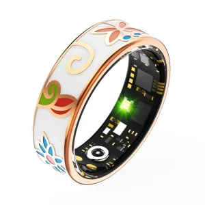 ZYO Latest Stainless Steel Ring Enamel Dragonfly Smart Heart Rate Blood Oxygen Photo Sleep Meter Step Motion Depth Waterproof
