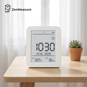 ZenMeasure Smart Air Quality Monitor HCHO Formaldehyde Detector WiFi App Control Temp Humidity E ink Home Device