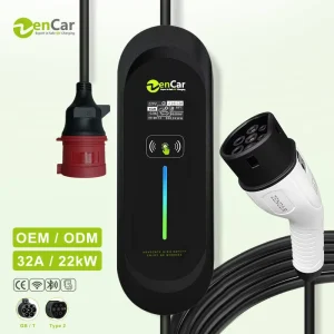 Zencar Model a 22kW Electric Car Charger Type 2 Portable EV Charging Station 32A 3 Phase for Europe Electric Vehicles with CE