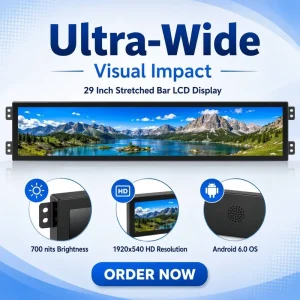 Zhsunyco S CN290TXP01 V01 Stretched Bar LCD Digital Signage 1920×540 Resolution for Store Supermarket Advertising