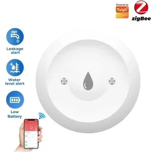 ZigBee 3.0 Smart Water Leak Sensor Flood Detector IP66 Waterproof Battery Powered Water Leakage Alarm App Alert