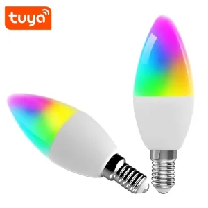 ZigBee C37 E14 E12 5W Smart Life Application 100-265V Dimmable LED Spotlight Wireless RGB Smart Bulb