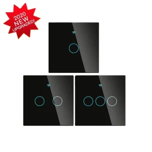 ZigBee Wall Touch Smart Light Switch No Neutral Wire with Capacitor Tuya EU UK Standard 1 2 3 4 Gang Support Google Home Alexa