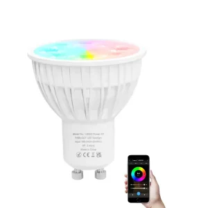 Popular Zigbee GU10 RGB + CCT LED Spotlight, Wireless 4W RGB CCT Smart LED Bulb, Compatible with Alexa and Google