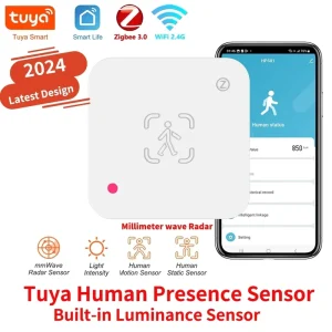 Zigbee WiFi Human Presence Sensor MmWave Radar Detector Luminance Sensor Smart Home 5V Power App Control Replace