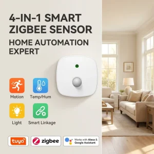 Zigbee2MQTT PIR Sensor Temperature & Humidity Detection Smart Linkage with ZigBee Bridge ZHA Home Assistant for Hotel Apartment
