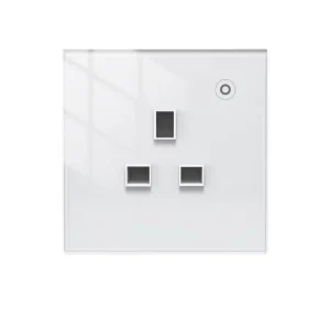 Zigbee3.0 Smart Wall Socket Glass Panel Outlet Power Monitor Extremely Soft Touch Plug Relay Status and Light Mode Socket