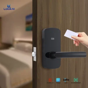 Zinc Alloy Anti-Theft Polished RFID Wood Door Lock Memory Card Smart Card Keypad Mechanical Key Home Hotel Access Control System