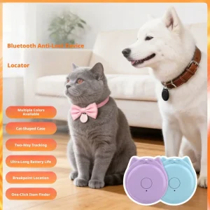 bluetooth alarm smart item finder ringing positioning wallet portable cat-shaped keychain pet anti-loss locator