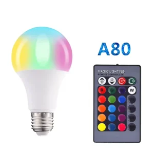 Smart E27 3W/5W/10W/15W Color-Changing RGB Dimmable Bulb with Remote Control