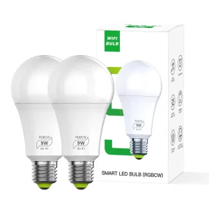 E27 Smart Light Bulb 9W A19 E27 Tuya WiFi Smart Bulb RGBCW