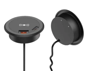 Built-In Multifunctional Wireless Charger for Furniture and Clean Office Desks