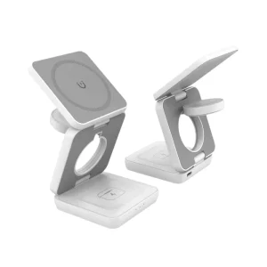 3-in-1 Magnetic Wireless Charger for Watch, Earbuds, and Phone; Wireless Charger for Charging Dock