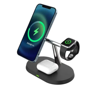 3-in-1 Magnetic Wireless Charger for Earbuds and Watch