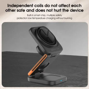 3-in-1 Magnetic Foldable Wireless Charger for Multi-Device Wireless Charging