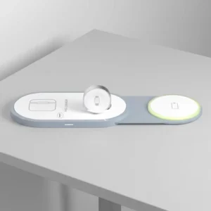 Portable Foldable Magnetic 3-in-1 Wireless Charging Pad for Mobile Phones, Watches, and Earbuds