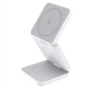 Wireless Charging Phone Stand, Compatible with Earphone and Watch Charging, Black Plastic Square Wireless Charging Pad