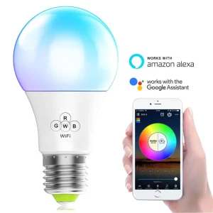 Smart Bulb, WiFi-Compatible, Home LED RGBW Color-Dimmable E27 A60 Bulb