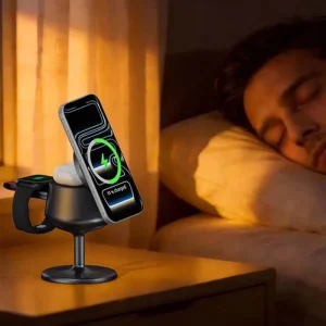 wine glass charger W109 fast 25W 3-in-1 phone watch earbuds Folding Magnetic wireless charging station